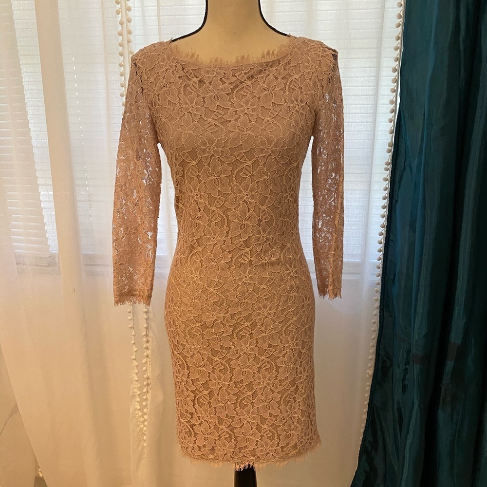 Diane von Furstenberg , lace back zipper dress, size 4